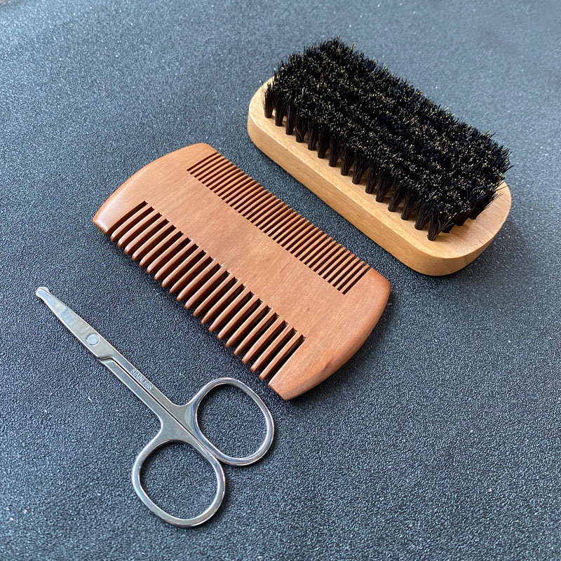 Men'S Grooming Organizer - Men's beard grooming set, beard brush,