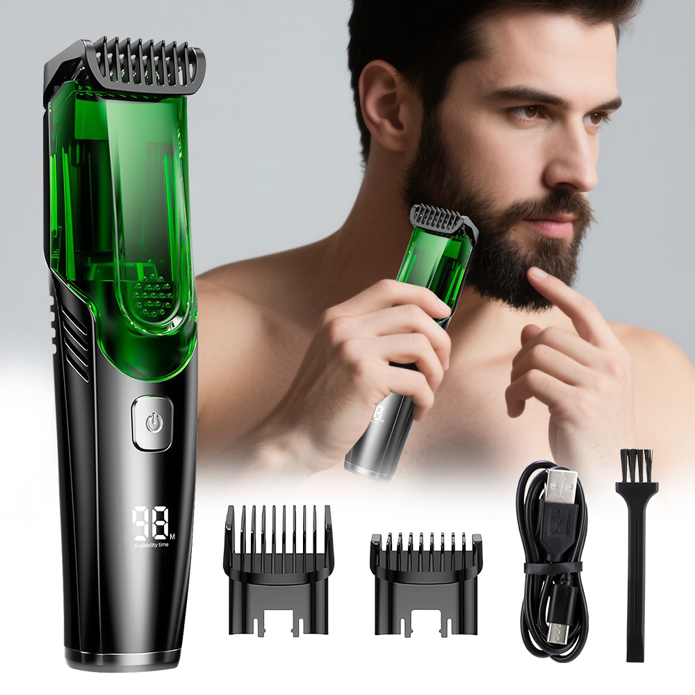 Beard Trimmer Cordless - Cordless Men's Vacuum Beard Trimmer Rechargeable