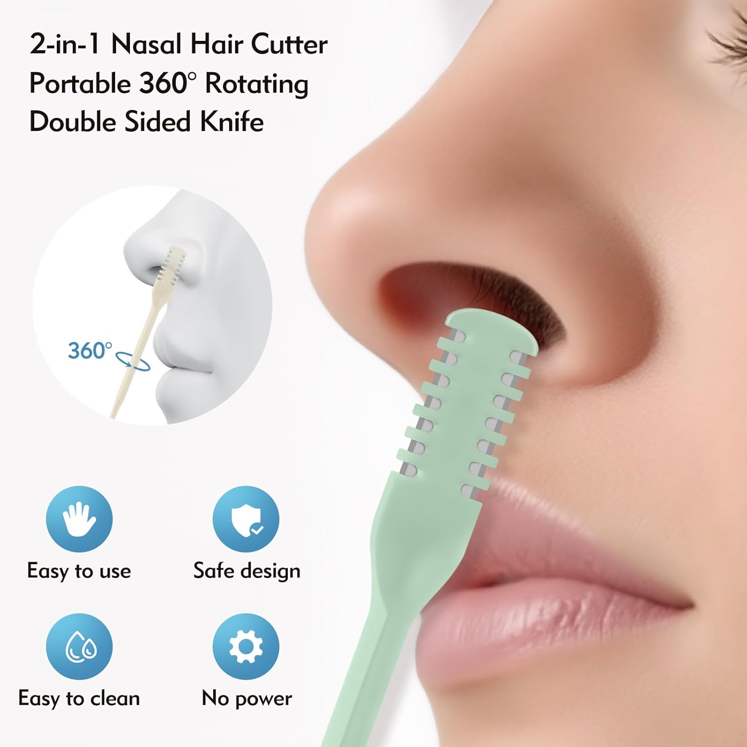 5/20/50Pcs 2-in-1 Nasal Cutter - Nose Hair Trimmer avaliação e preço