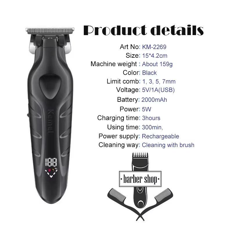 Kemei Hair Clipper KM-2269 KM- - Beard Trimmer Cordless avaliação e preço