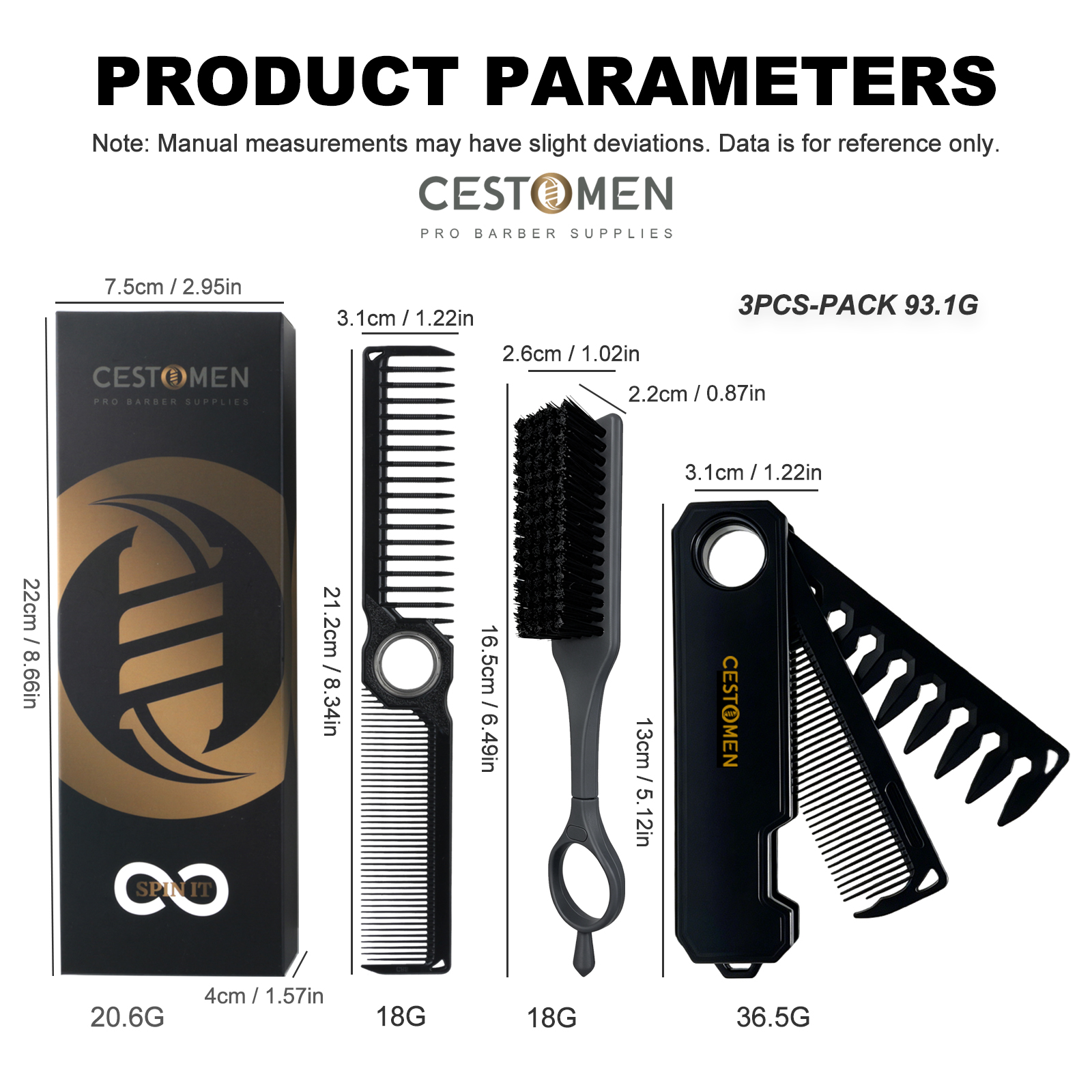 2/3Pcs Professional Barber Com - Men'S Grooming Organizer avaliação e preço